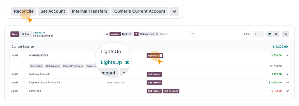 Odoo Accounting Smart Bank Reconciliation