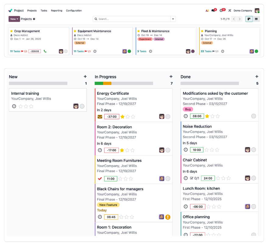 Fonctionnalités du projet Odoo pour les entreprises agricoles Fonctionnalités du projet Odoo pour les entreprises agricoles