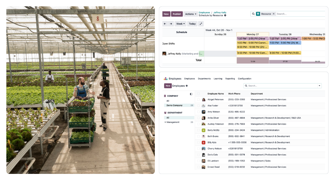 Fonctionnalités RH Odoo pour les entreprises agricoles