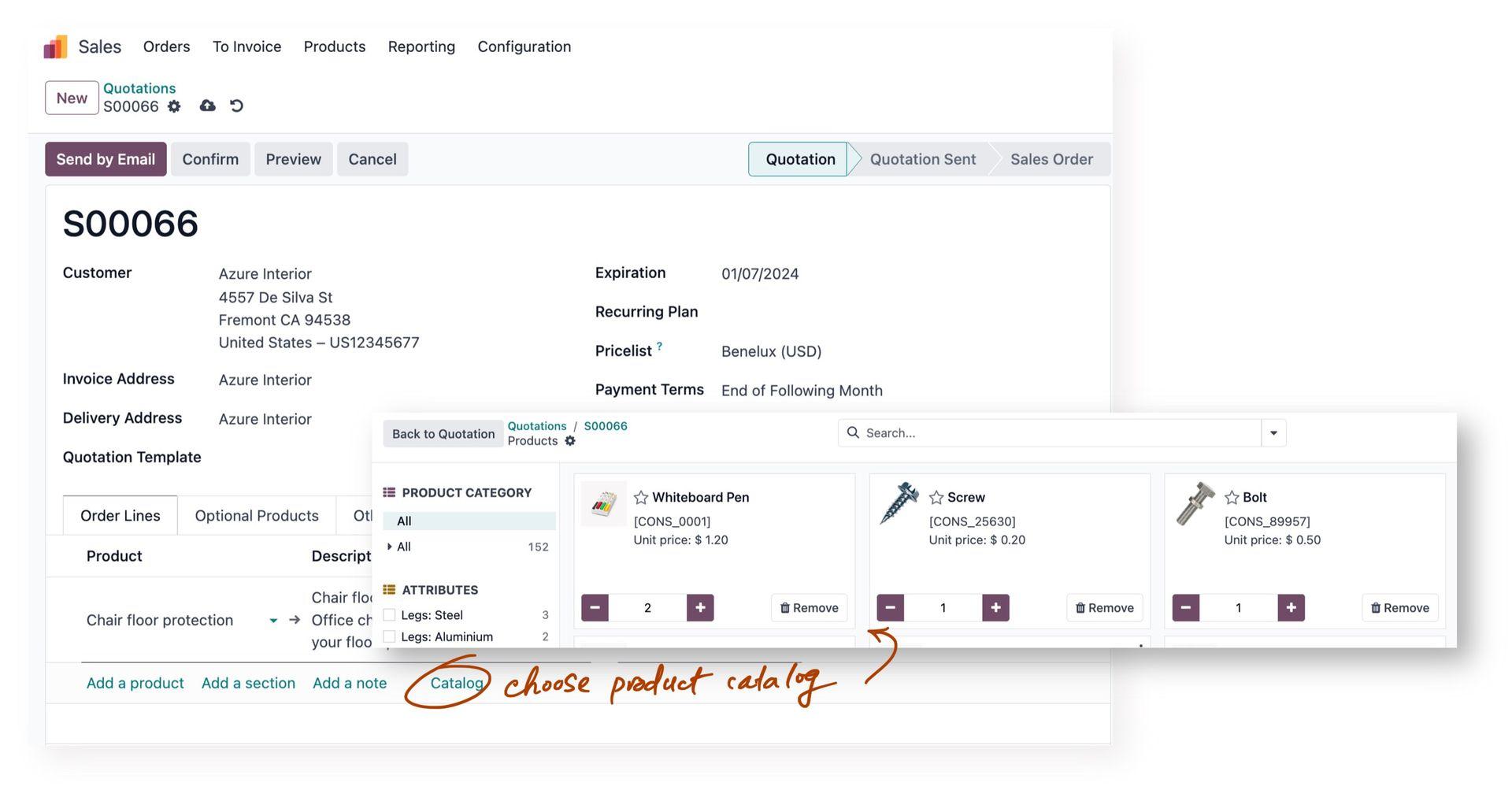 Odoo Penjualan 17 - Katalog Produk