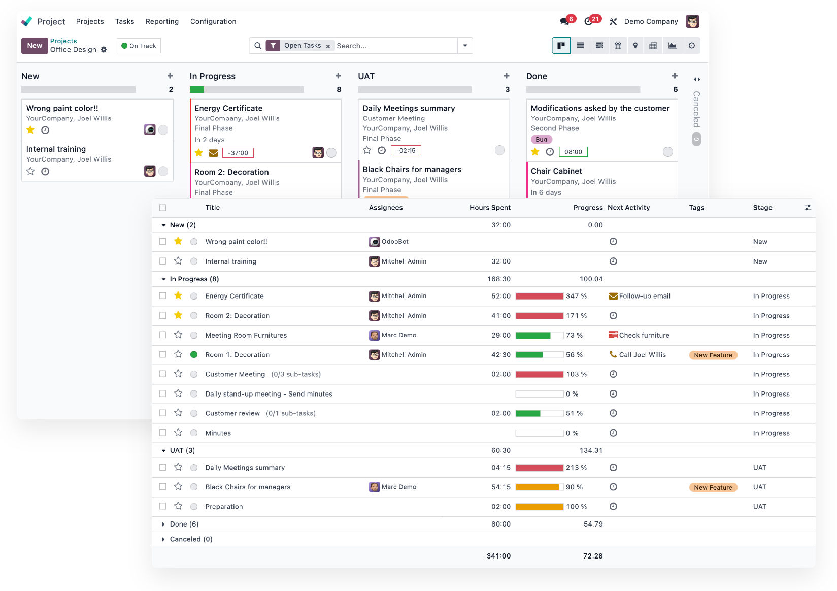 odoo project interface odoo project interface
