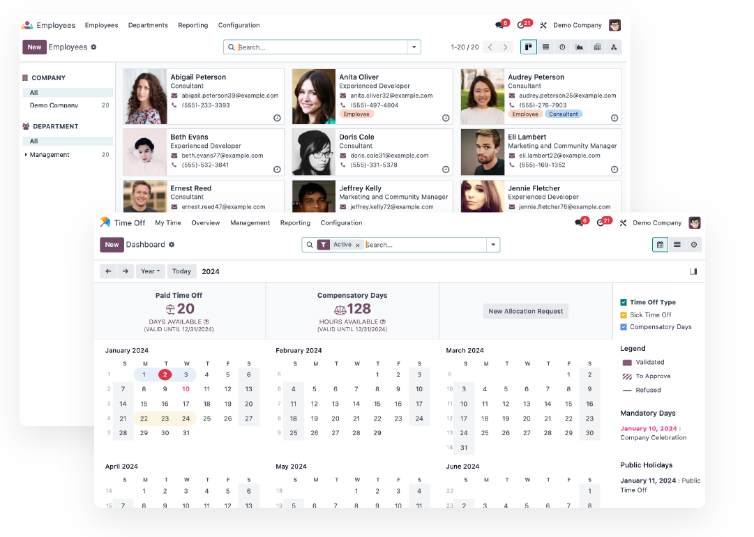 odoo employees interface odoo employees interface
