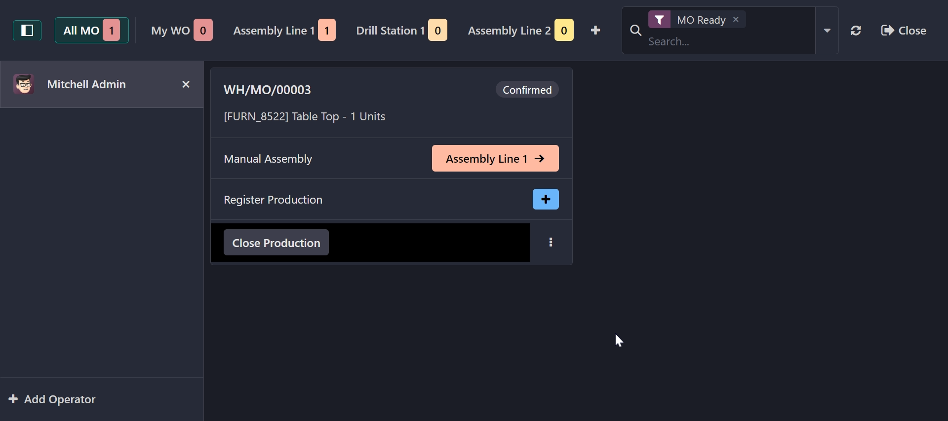 Odoo ショップフロア